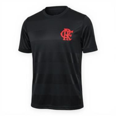 Imagem de Camiseta Flamengo Jacquard Preta Listrada Logo Tpu Premium-Masculino