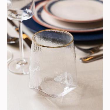 Imagem de 2 Copos Baixos Taj com Fio de Ouro 550ml Cristal Ecológico - Wolff