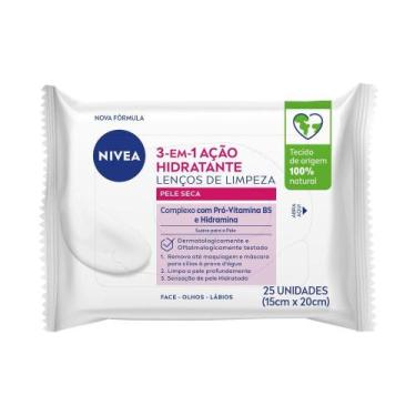 Imagem de Lenços de Limpeza Facial NIVEA Ação Hidratante 3 em 1 25un
