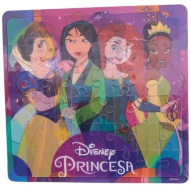 Imagem de Quebra Cabeça 3D Princesas Disney Ariel Mulan Jasmine 48 Pçs, Colorido