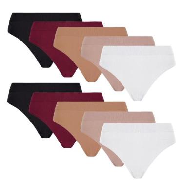 Imagem de Kit 10 Calcinha Básica Microfibra Sem Costura Loba Feminina - LUPO, So