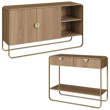 Imagem de Balcao Buffet E Aparador 135 Cm Organica Artesano Hanover Dourado
