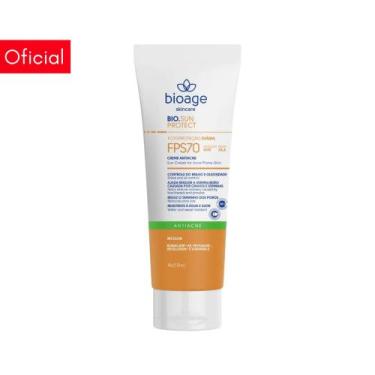 Imagem de Protetor Solar Antiacne FPS 70 Incolor Reduz Acne e Poros 45g - Bioage
