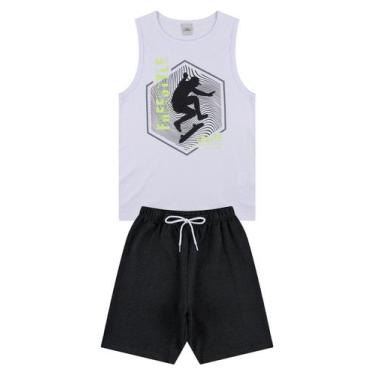 Imagem de Conjunto Regata Infantil Freestyle Branco - Vida Costeira Oficial, Bra