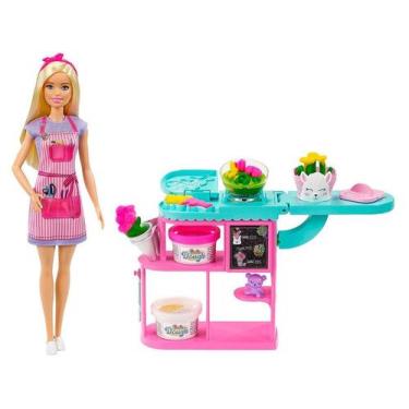 Imagem de Barbie Profissões Loja de Flores Mattel GTN58, Colorido