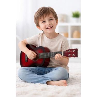 Imagem de Violão infantil mini madeira 6 cordas para crianças iniciantes instrum