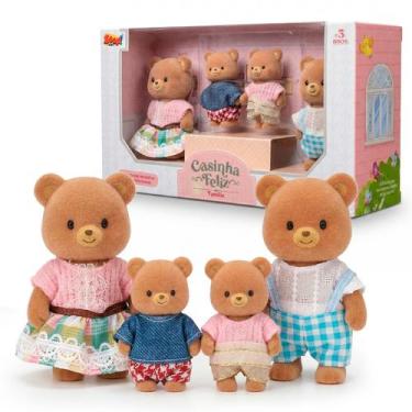 Imagem de Família Dos Ursos Brinquedo Casinha Feliz Com 4 Bonecos Para Meninas -