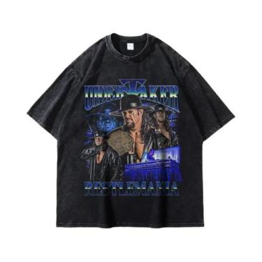 Imagem de Camiseta Masculina Oversized Vintage Lavada Estilo Undertaker Y2K Hara