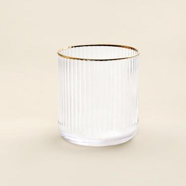 Imagem de Copo Canelado Filete Dourado 400ml - A\CASA