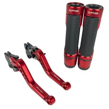 Imagem de Kit Manete E Manopla Pegasus Stark Moto Honda Bros 125 Lona - Stark Ra