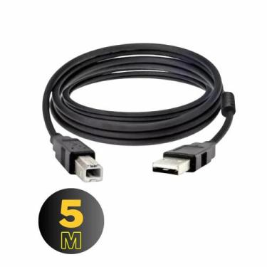 Imagem de Kit 10 Cabos Usb 2.0 Para Impressora 1,5M 3M 5M - Sm, 5M, Preto, Mater