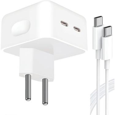 Imagem de Carregador Tipo C Turbo 50W com Cabo USB-C 1M e Fonte Compatível com I