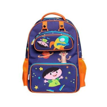 Imagem de Mochila infantil de costas 18 L Escolar O show da Luna com Estojo, Azu
