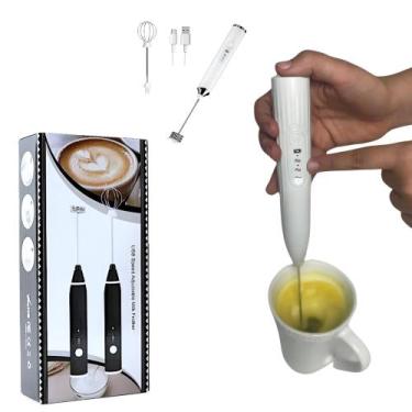 Imagem de Mixer Elétrico 3 Velocidades Recarregável Inox Portátil Branco/preto U