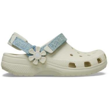 Imagem de Sandália Crocs Classic Denim Flower Adjustable Backstrap Clog K Summit White-Unissex