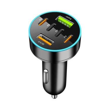 Imagem de Carregador Rápido Para Carro 250W Com 5 Portas, Adaptador USB C PD QC3