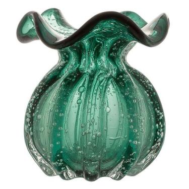 Imagem de Vaso De Vidro Murano Flor Plantas Arranjos Verde Esmeralda Trouxinha 1