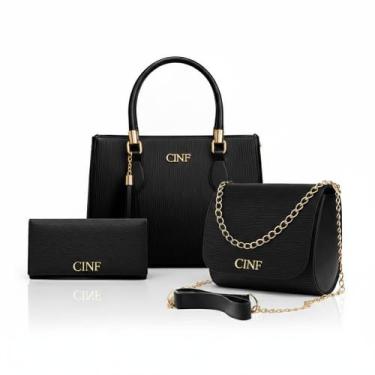 Imagem de Kit Bolsas Feminina Transversal Média + Tira Colo + Carteira - CF Ecom