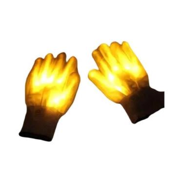Imagem de Luvas De LED Neon Luminosas Com Caveira Piscante Para Festa De Hallowe