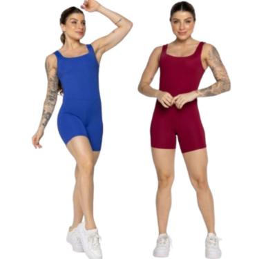 Imagem de KIT 2 Macaquinho Smart Serra e Mar Decote Em U Roupa Para Treino Academia Moda Fitness...