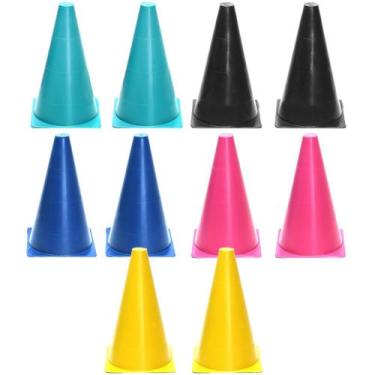 Imagem de 10x Mini Cones Sinalização Esportivo 18,5 cm Treino Agilidade - Berlut