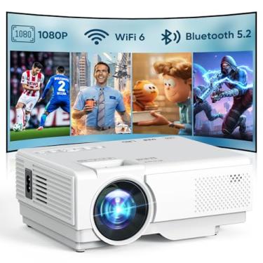 Imagem de Projetor com WiFi e Bluetooth, projetor externo atualizado, mini projetor de filmes sup...