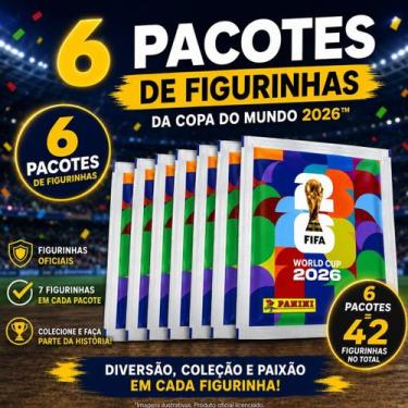Imagem de Kit Copa Do Mundo 2026 Com 6 Pacotes Figurinhas Panini Oficial Em Esto