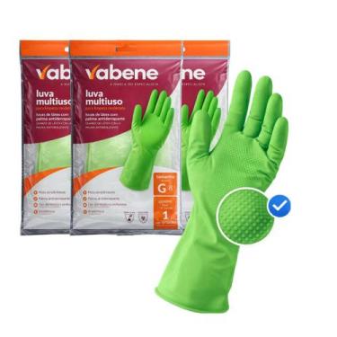 Imagem de Luva Multiuso de Látex Verde Par para limpeza Tamanho M - Vabene
