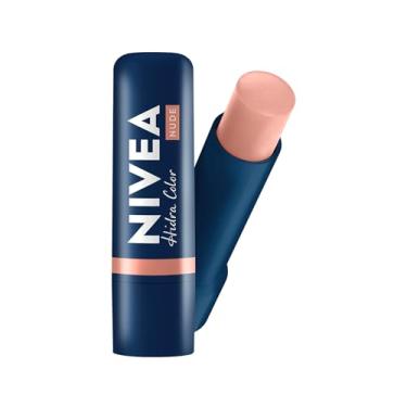 Imagem de NIVEA Hidratante Labial Hidra Color 2 em 1 Nude 4,8g - Combina cor suave e hidratação enriquecida com Manteiga de Karité, Óleo de Amêndoas orgânico e Vitamina E, que protegem os lábios