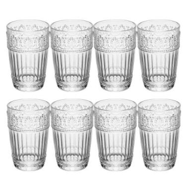 Imagem de Jogo 8 Copo de Cristal para Água Suco Mauve 350ml Transparente Wolff