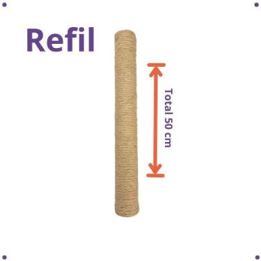 Imagem de Refil de Arranhador Para Gatos Poste Sisal - 50cm - Brie Pet