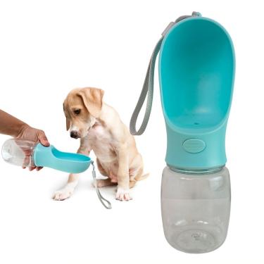 Imagem de Garrafa Bebedouro Portátil AB Mídia SU-COP para Pets Cães e Gatos Azul Claro 350ML
