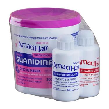 Imagem de Kit Creme de Relaxamento AmaciHair Tradicional à Base de Guanidina e Ó