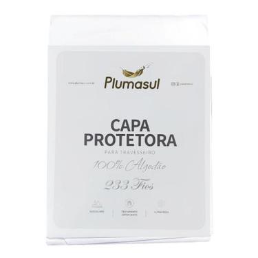 Imagem de Capa Travesseiro Impermeável Percal 100% Algodão 233 Fios Com Zíper - 