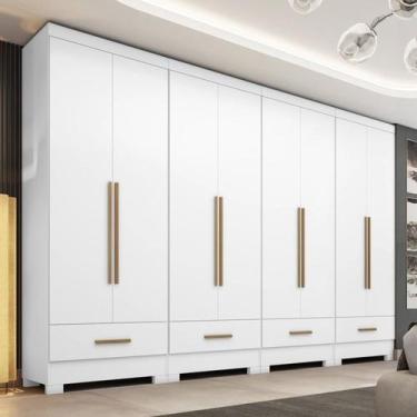 Imagem de Quarto Modulado 100% MDF 4 Peças 8 Portas 4 Gavetas Smart Plus Branco 
