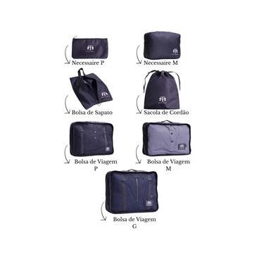 Imagem de Kit 7 Peças Moda Travel Organizadoras Viagem Mala