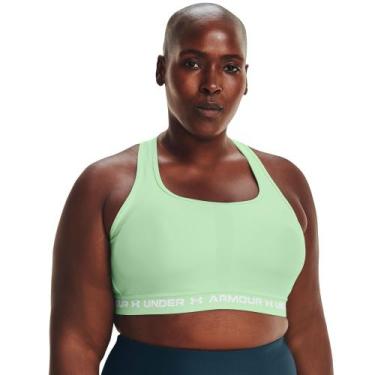 Imagem de Top de Treino Plus Size Feminino Under Armour Crossback Mid, Verde, G1