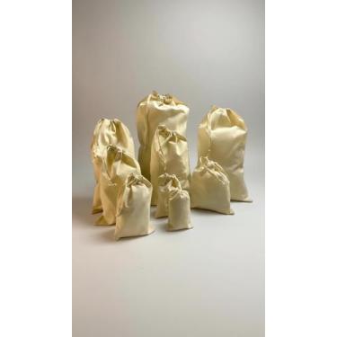 Imagem de Saquinho Algodão Cru Cordão 11x15cm - Pacote 10 Unidades - Congratulat
