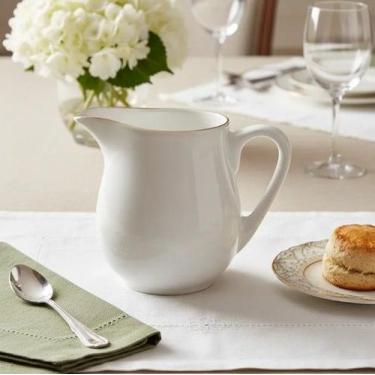Imagem de Leiteira Royal Porcelana Branca Borda Dourada 300ml Elegante Haüskraft