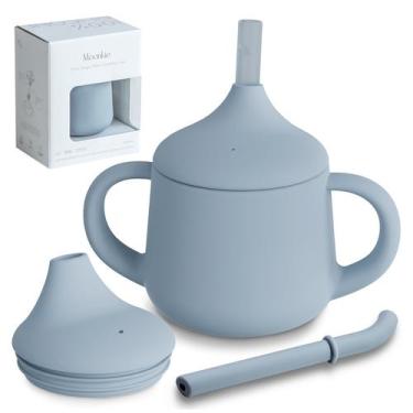 Imagem de Copo de Transição para Bebê Moonkie 120 ml em Silicone com Canudo