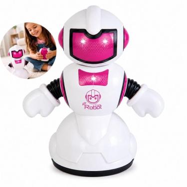 Imagem de Robô de Brinquedo com Controle Remoto Luz e Som Interativo Rosa para Crianças a Partir de 3 Anos