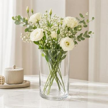 Imagem de Vaso De Vidro Tubular Transparente Cilíndrico 20cm Para Flores Arranjo