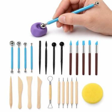 Imagem de Kit Modeladores para Escultura em Argila 24 Peças com Pontas Variadas 
