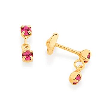 Imagem de Brinco infantil com cristais Rosa escuro-520248-Rommanel Cor: Rosa escuro