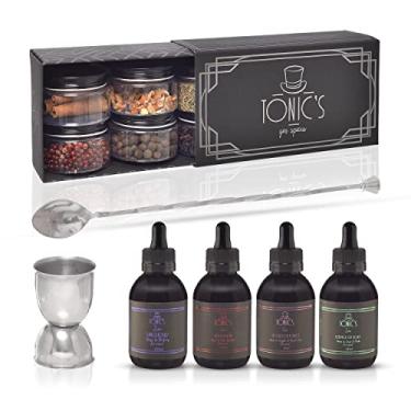 Imagem de Kit 06 Especiarias Para Gin Tonica Colher E Dosador Duplo Inox - Tonics