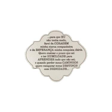 Imagem de Placa Decorativa Oração Coragem 12x10 Mdf 3mm Branco D´rossi