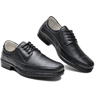 Imagem de sapato social masculino couro CR1006 cla preto Cor:Preto;Tamanho:39;Genero:Masculino