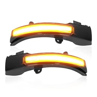 Imagem de Luz de seta do espelho lateral, par de espelhos laterais esquerdos e direitos dinâmicos de seta para substituição de lentes fumê para Lancer Outlander ASX