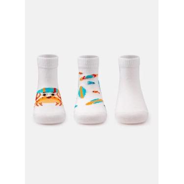 Imagem de Kit Meia Bebê Menina E Menino 3 Pares Algodão Puket
