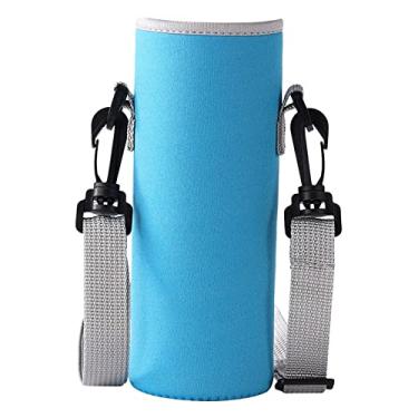 Imagem de Menolana 420 ml de manga portadora de garrafa de água, com alça de ombro ajustável portátil capa porta-garrafas sacola bolsa para homens crianças, azul